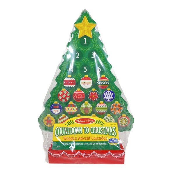 Melissa & Doug Countdown To Christmas Wooden Advent Calendar Magnetic Tree - Picture 9 of 13